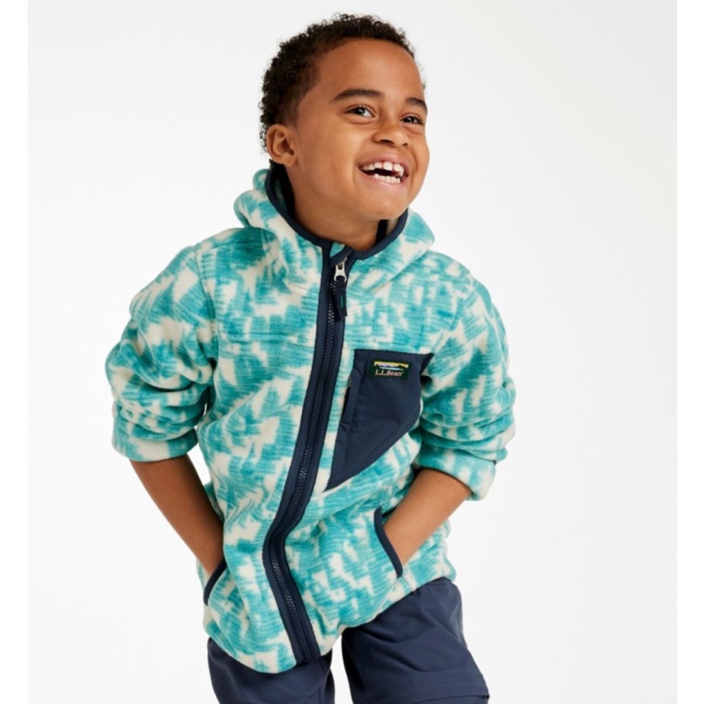 L.L. Bean Kids' Retro Mountain Classic Fleece Jacket, Print so 10-12 Unisex